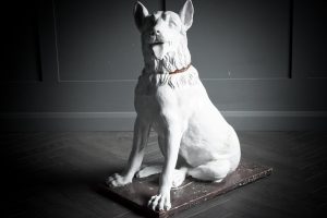 Italian Teracotta Ceramic Glazed Hound Dog