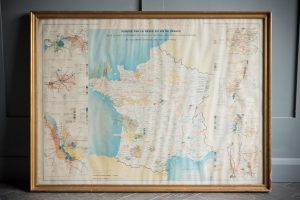 Large French Wine Region Print Framed