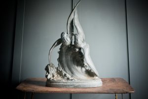 Lovingly sculptured to encapsulate a striking image of two birds out at sea made from spelter.