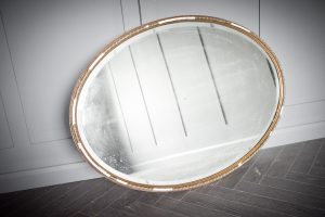 Oval Bevelled Foxed Mirror