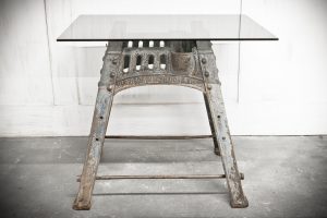 Harrison Cast Iron Console Table with Glazed Top