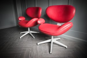 Duo Of Red Salon Chairs