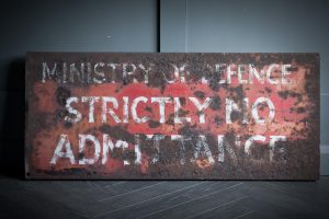 MOD Hand Painted Rust Sign